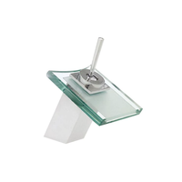 Exel Chrome Glass Basin Faucet / Mixer - Square